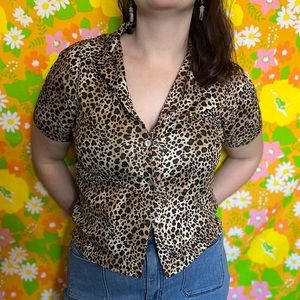 Vintage y2k Modern Edge cheetah print shirt